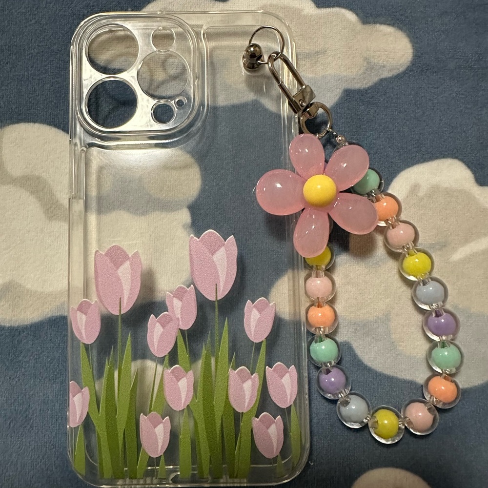 NEW IPHONE 14 PRO MAX PHONE CASE PINK TULIPS